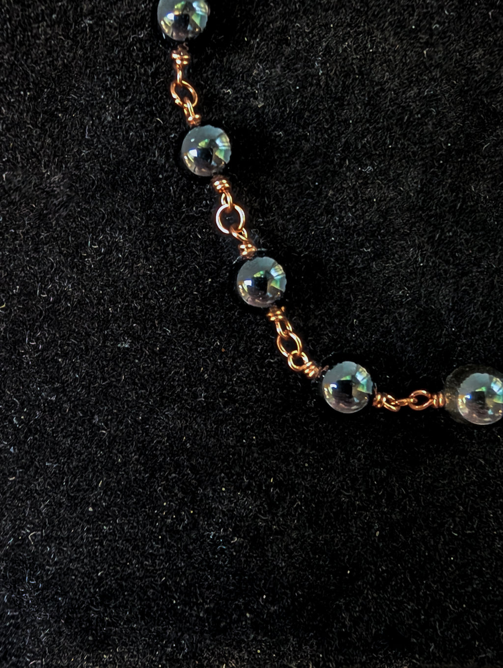 Obsidian Bead Chain Bracelet