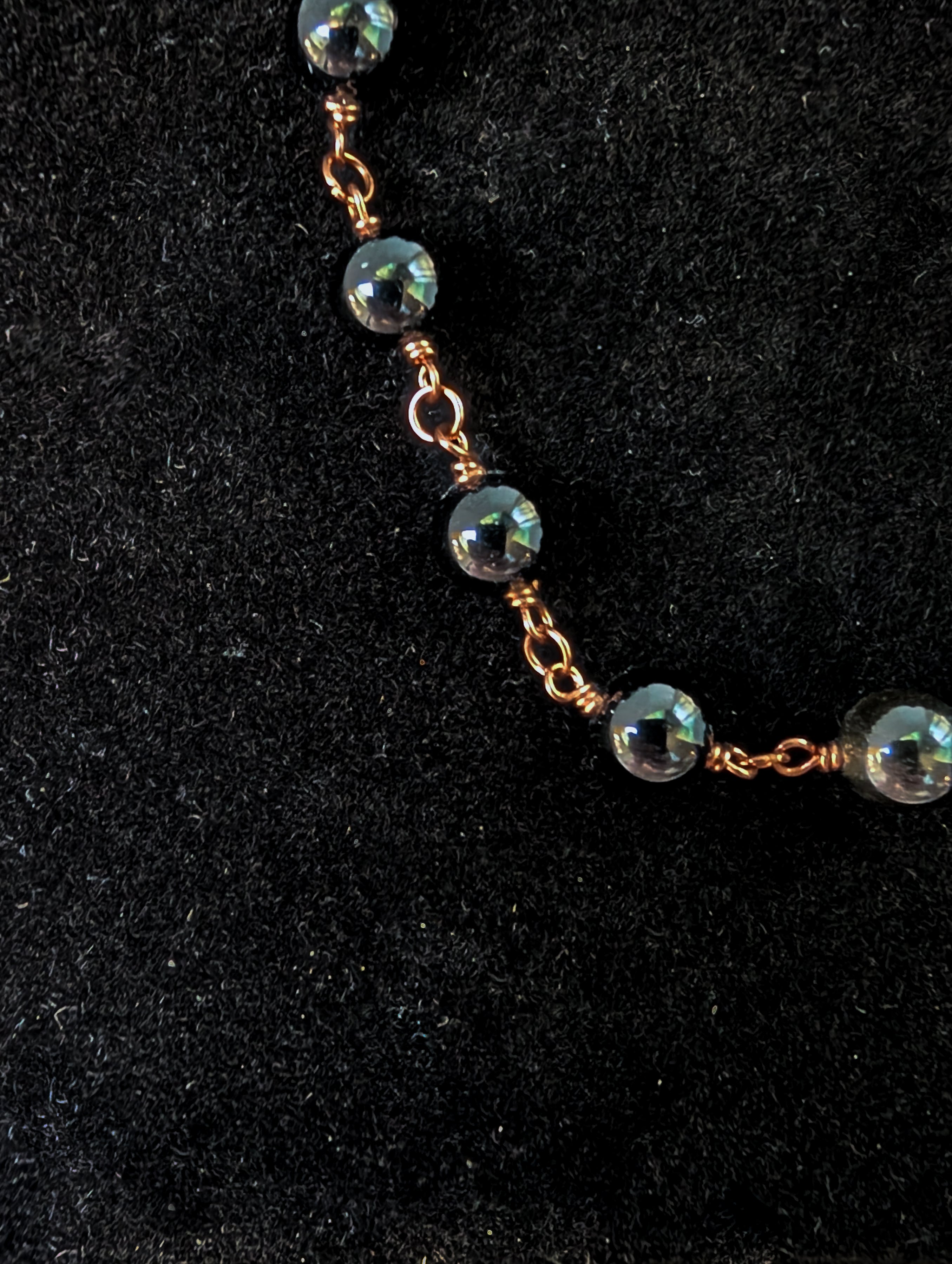 Obsidian Bead Chain Bracelet