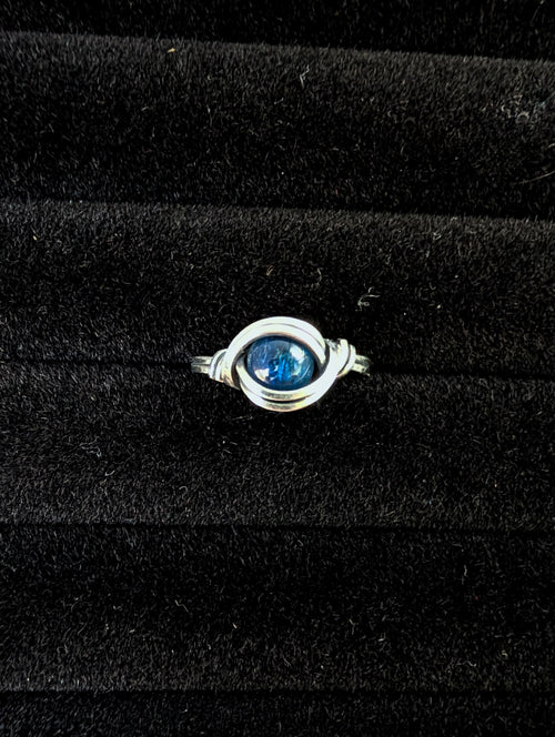 Blue Kyanite Silver Ring Size 6.5