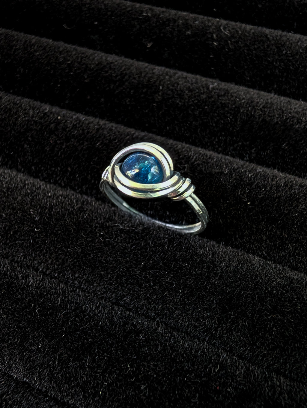 Blue Kyanite Silver Ring Size 6.5