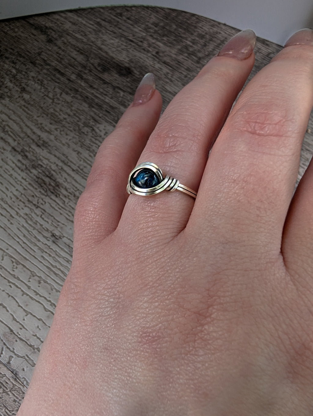 Blue Kyanite Silver Ring Size 6.5