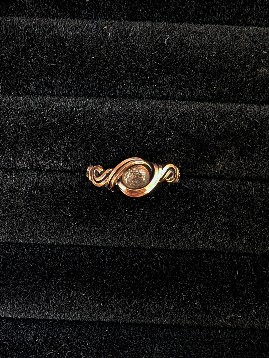Sunstone Copper Ring Size 4.5