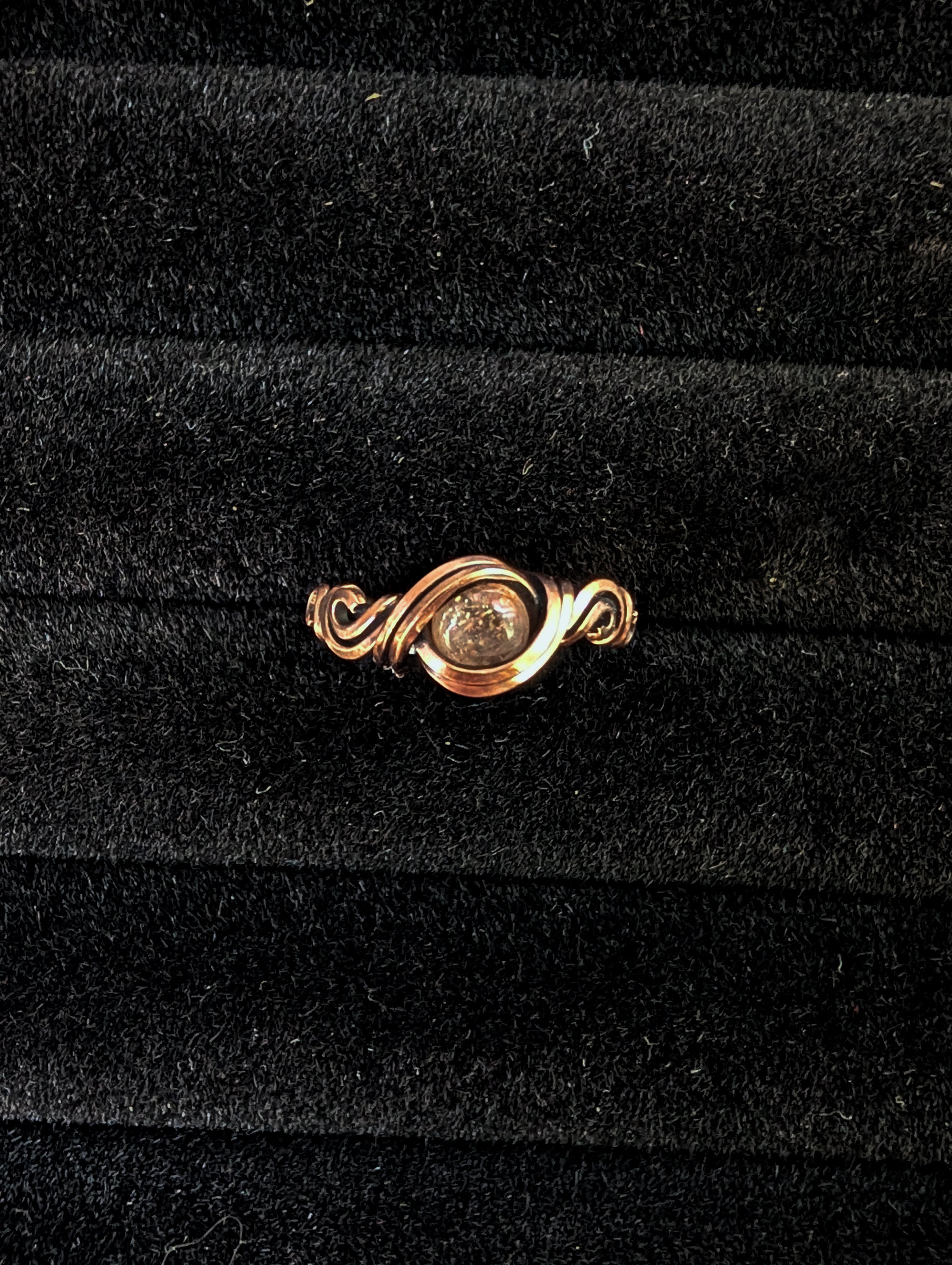 Sunstone Copper Ring Size 4.5
