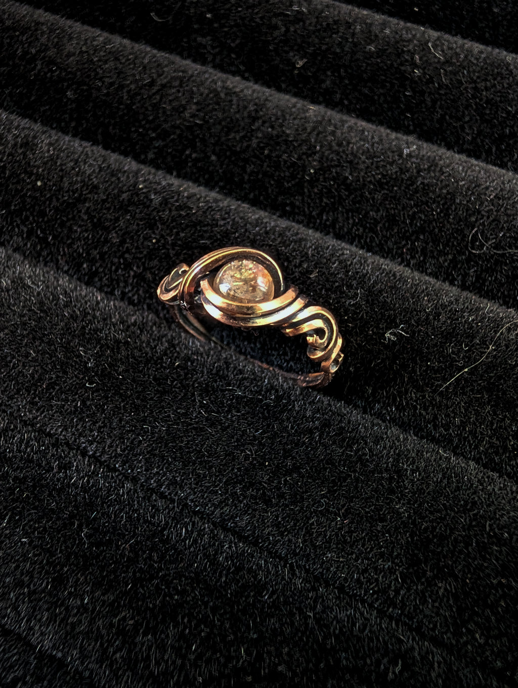 Sunstone Copper Ring Size 4.5