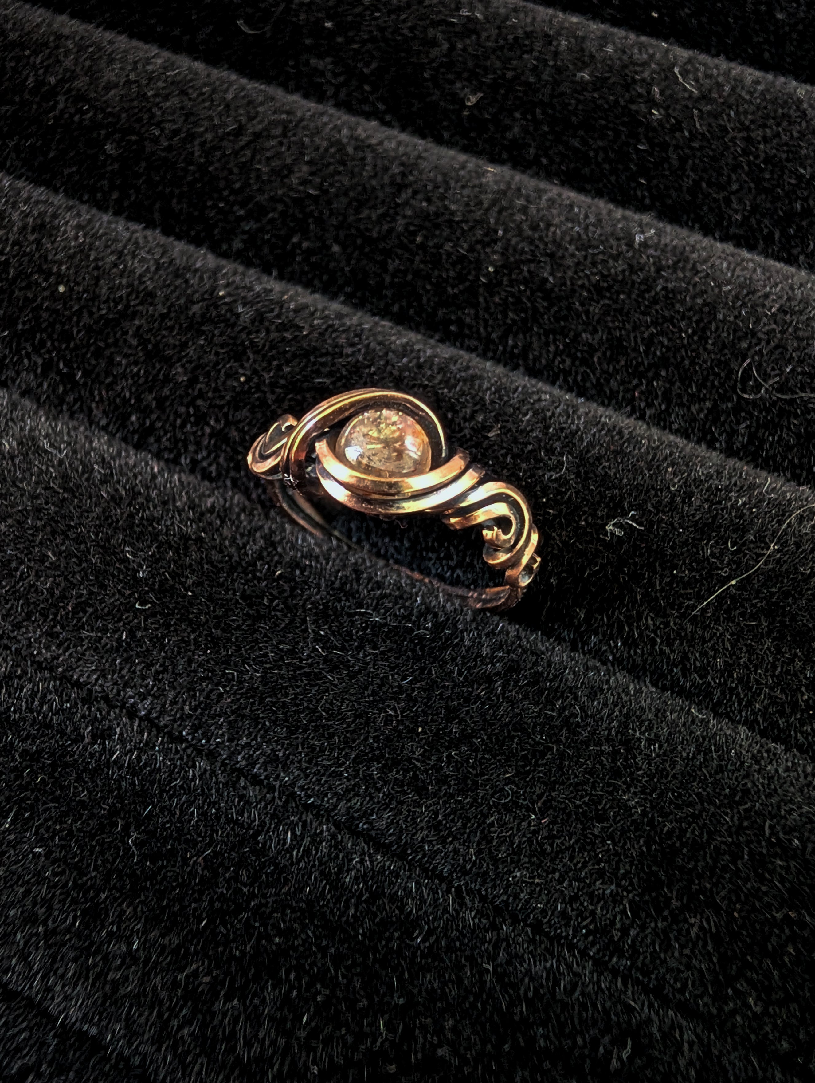 Sunstone Copper Ring Size 4.5