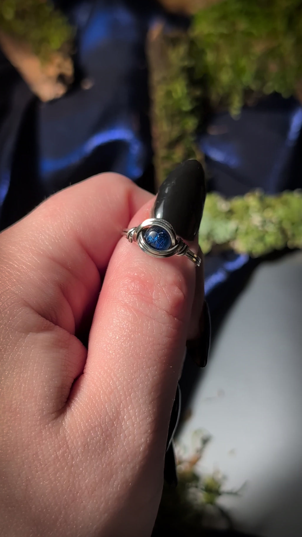 Blue Kyanite Silver Ring Size 6.5